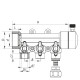 Коллектор распределительный 3-way с фитингом (40x20) PPR Koer K0191.PRO (KP2556)