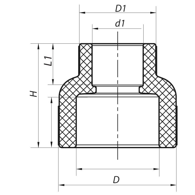 Муфта редукционная ВВ 75x40 PPR Koer K0208.PRO (KP2573)