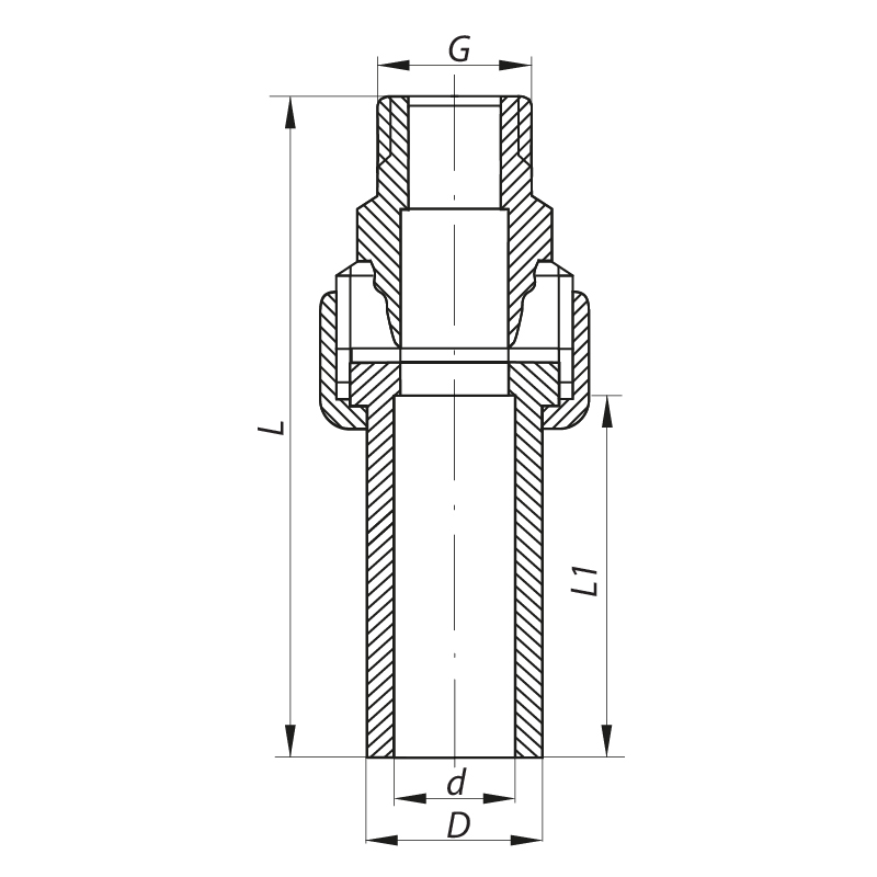 Разборное резьбовое соединение НР 25x3/4M PPR Koer K0238.PRO (KP2603)