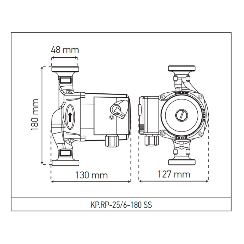 Насос рециркуляционный Koer KP.RP-25/6-180 SS (с гайками) (KP2795)