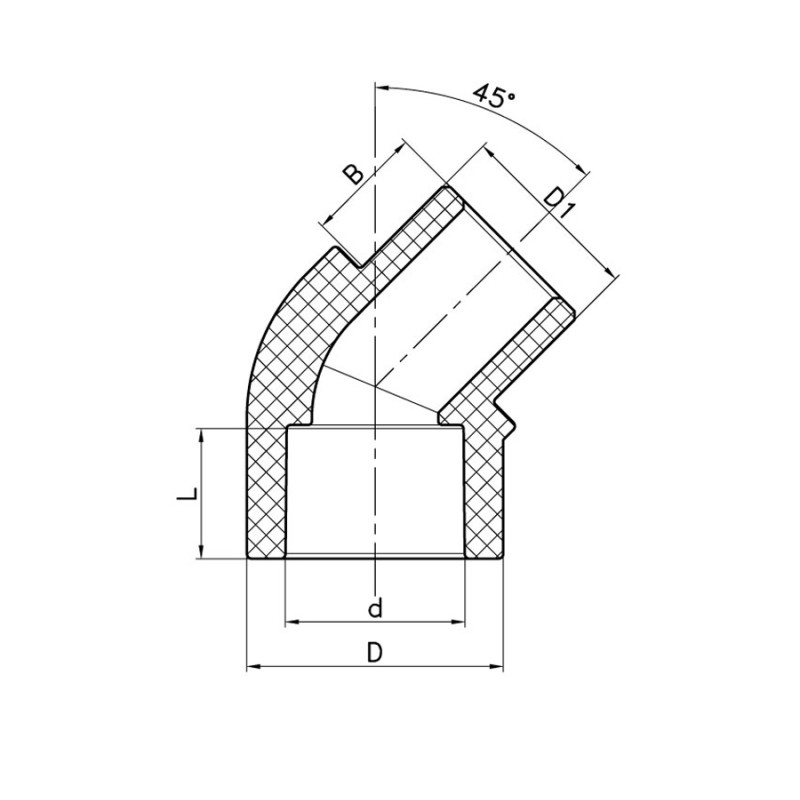 Угол Koer K0264.PRO 25 PPR 45 ВН (KP2908)