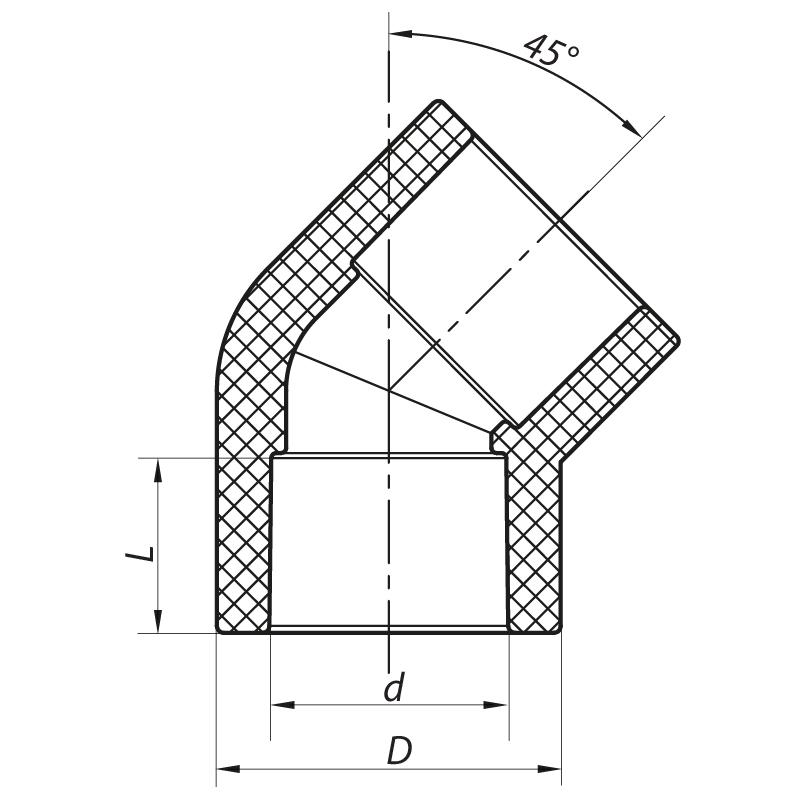 Угол 45 Koer K0013.PRO – 20 PPR (KP3389)