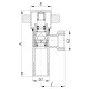 Кран для подключения сантехприборов Koer 1/2x3/4 (KR.517) (KR0109)