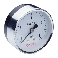 Манометр аксиальный (KOER KM.611A) (0-4 bar), D 63мм, 1/4''(KR0210)