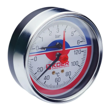 Термо-манометр аксиальный (KOER KM.812A) (0-6 bar), D 80мм, 1/4''-1/2'' (KR0220)