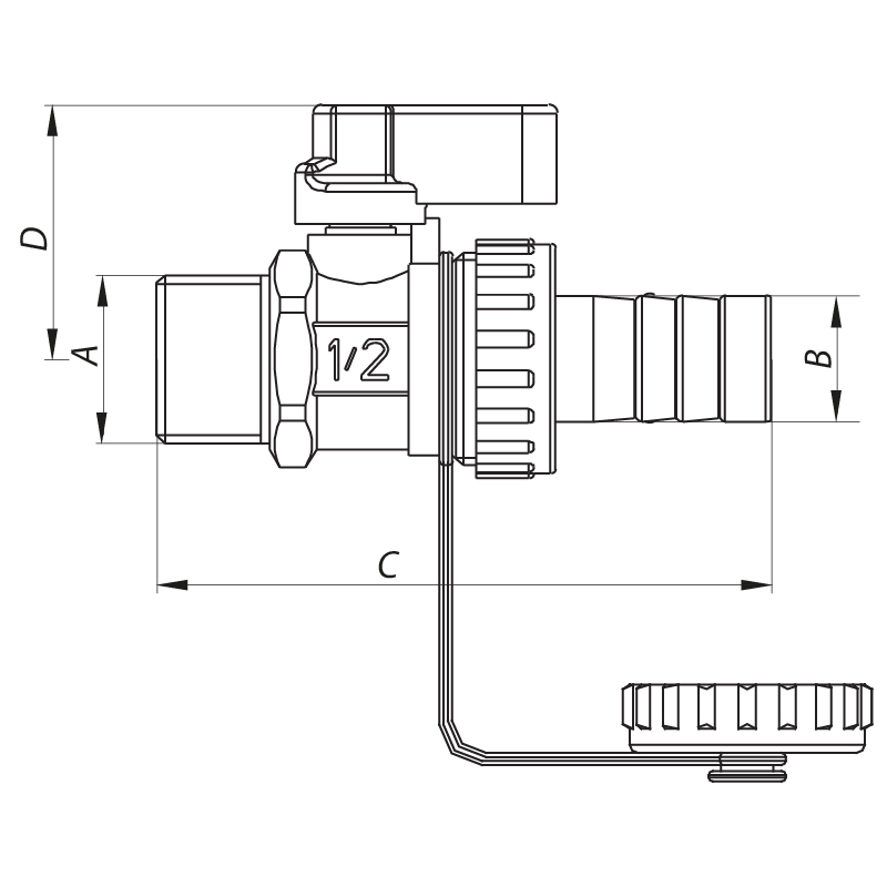 Кран дренажный 1/2'' Koer KR.1037 (KR2672)