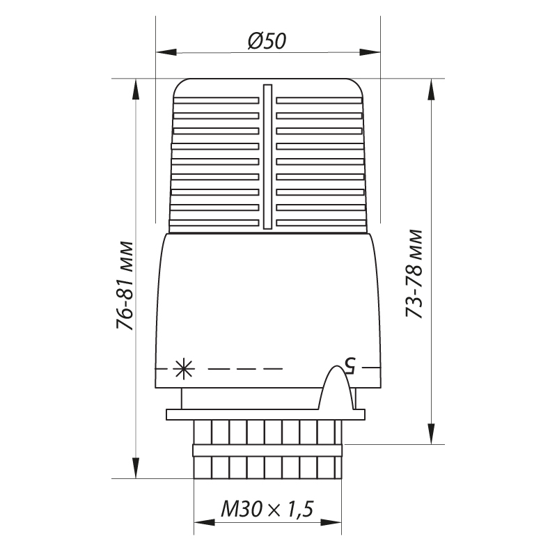 Термоголовка с выносным датчиком M30x1.5 Koer KR.1332 (KR2678)