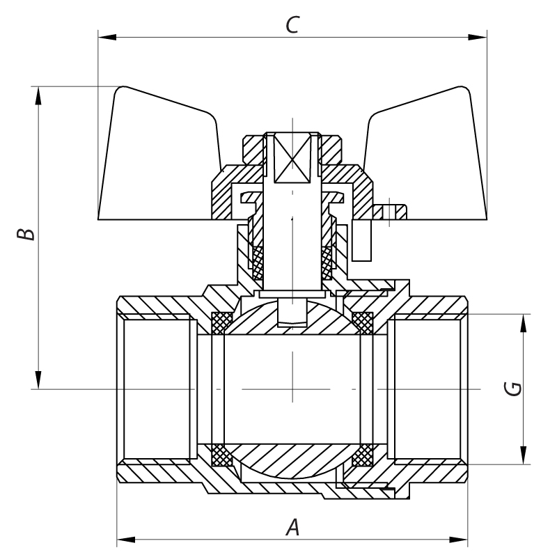 Кран кульовий Koer 1