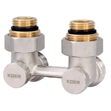 Узел нижнего подключения радиатора 3/4'' угловой (комплект) Koer KR.1132 (KR2816)