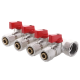 Колектор з кульовими кранами та фітингом Koer KR.1125-4 - 3/4”x4 Ways (KR2837)