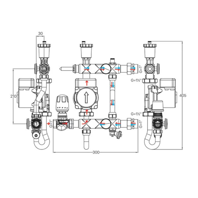 Смесительный узел Koer KR.S1021 (с байпасом) 1
