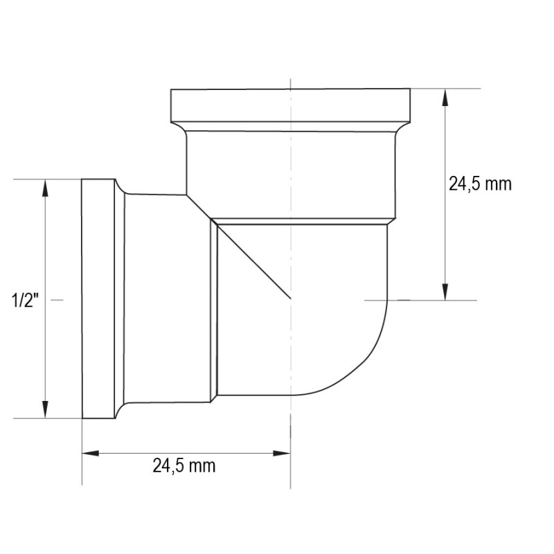 Угол ВВ Koer KF.L06F.WN - 1/2'' (Без никеля) (KR3027)