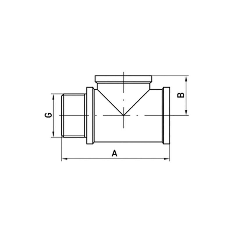 Тройник Koer KF.T06FMF.WN 1/2'' ВНВ (без никеля) (KR3029)