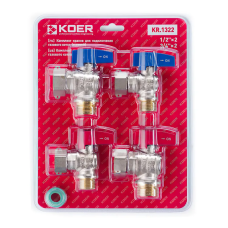 Комплект кранів для підключення газового котла Koer KR.1322 кутовий (1/2