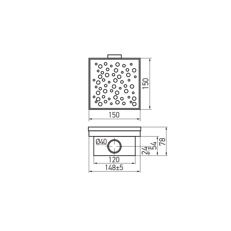 Душевой трап из нержавеющей стали SUS304 Koer FD20-S150 (KR3282)