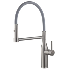 Кухонный смеситель с силиконовым изливом KOER KI-70005-02 (нерж. сталь) (KR3388)