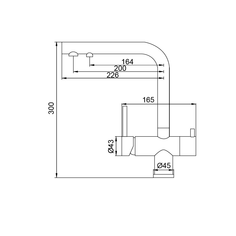 Смеситель для кухни с выходом для питьевой воды KOER KB-72001-05 (KR3392)