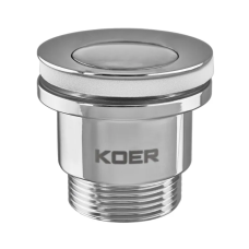 Донный клапан для раковины универсальный (с/без перелива) Koer PW-02-01 автоматический (Click-Clack) (Цвет хром) 1 1/4'' (KR3399)