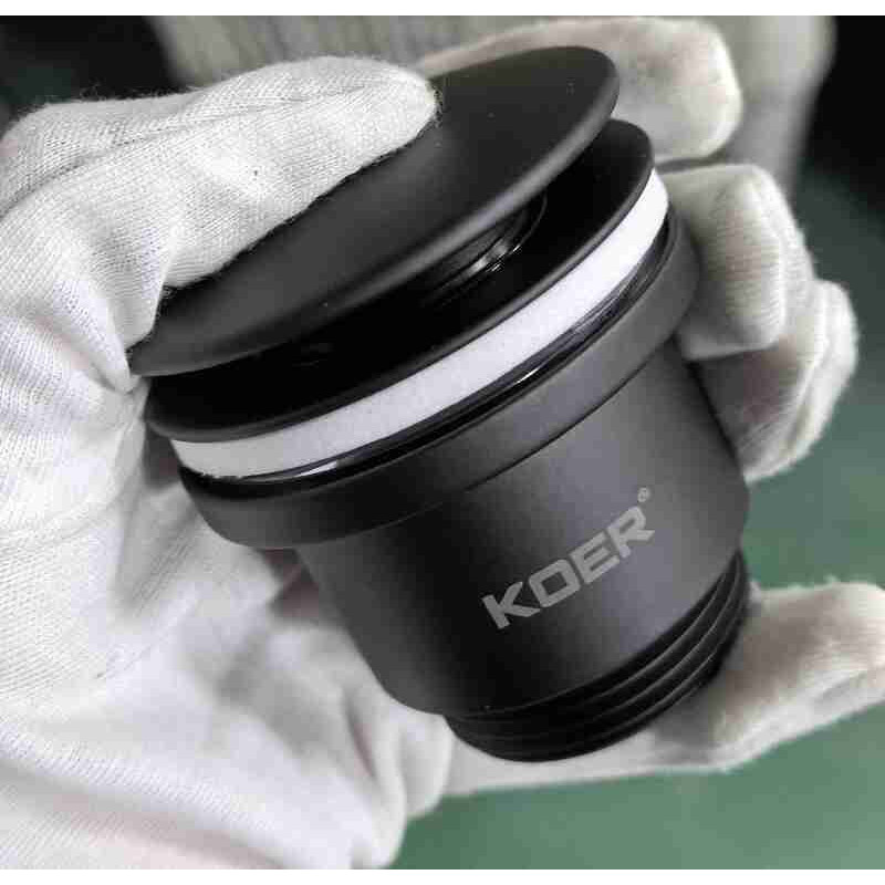 Донный клапан для раковины универсальный (с/без перелива) Koer PW-01-05 автоматический (Click-Clack) (Цвет черный) 1 1/4'' (KR3403)