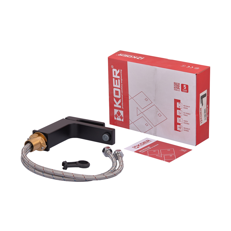 Смеситель для умывальника Koer KB-10009-05 (Цвет черный) (KR3499)