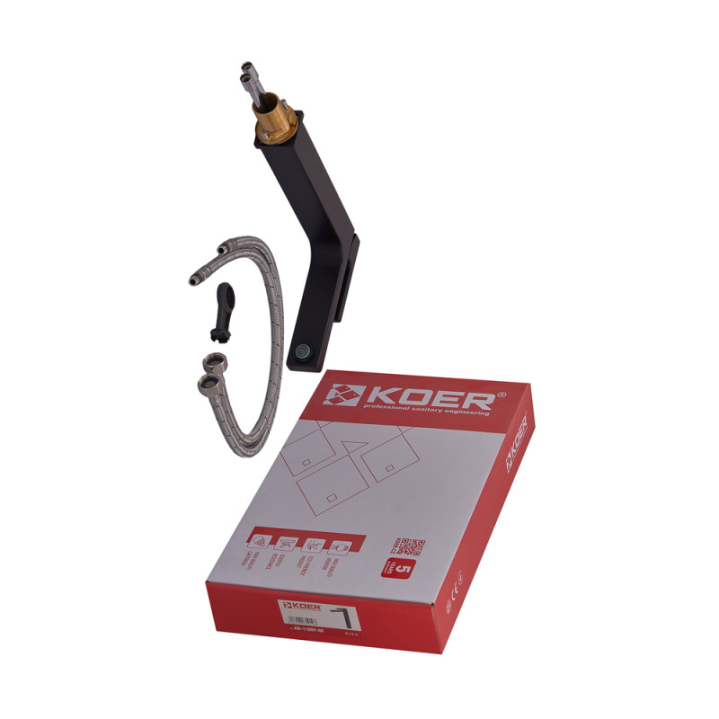 Смеситель для умывальника Koer KB-11009-05 высокий (Цвет черный) (KR3501)