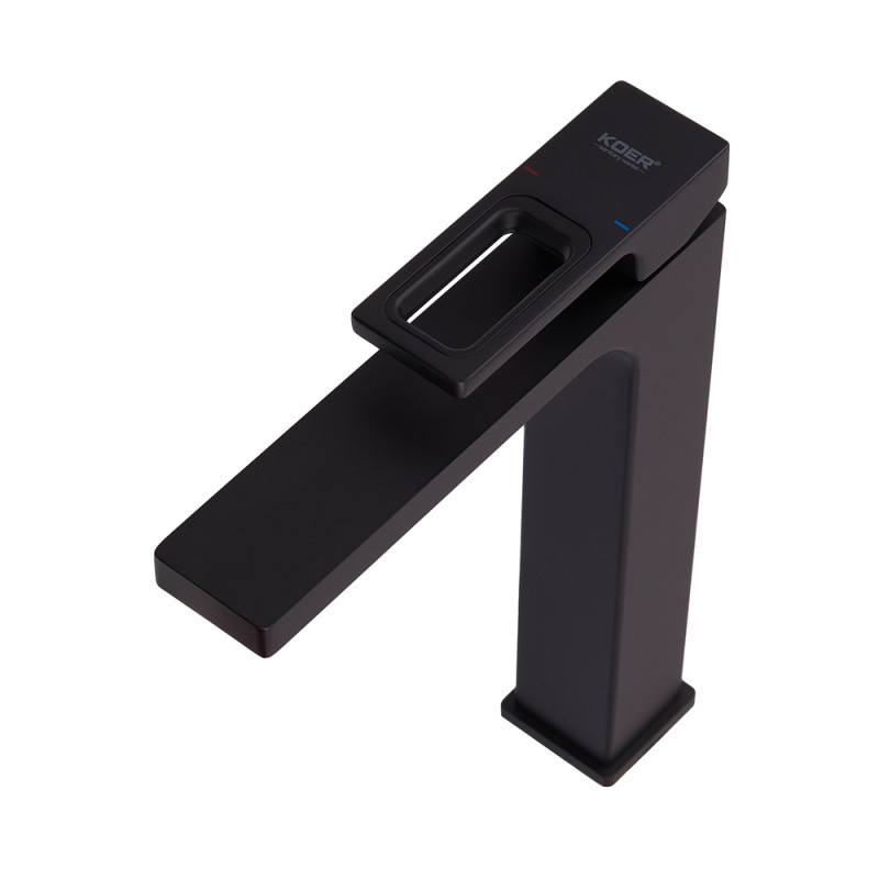 Смеситель для умывальника Koer KB-11009-05 высокий (Цвет черный) (KR3501)