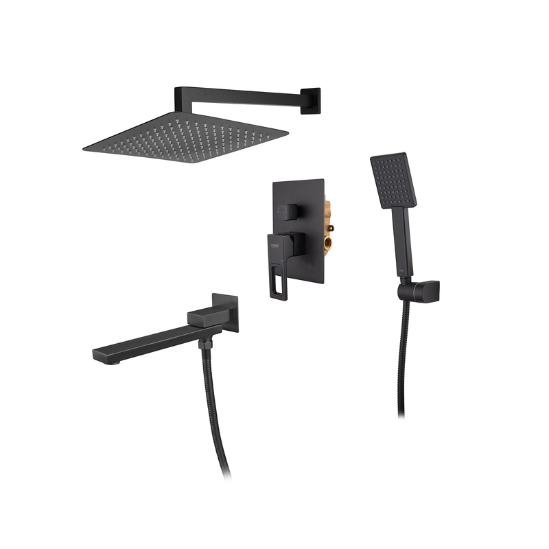 Встраиваемая душевая система со смесителем Koer KB-66009-05 (Цвет черный) (KR3509)