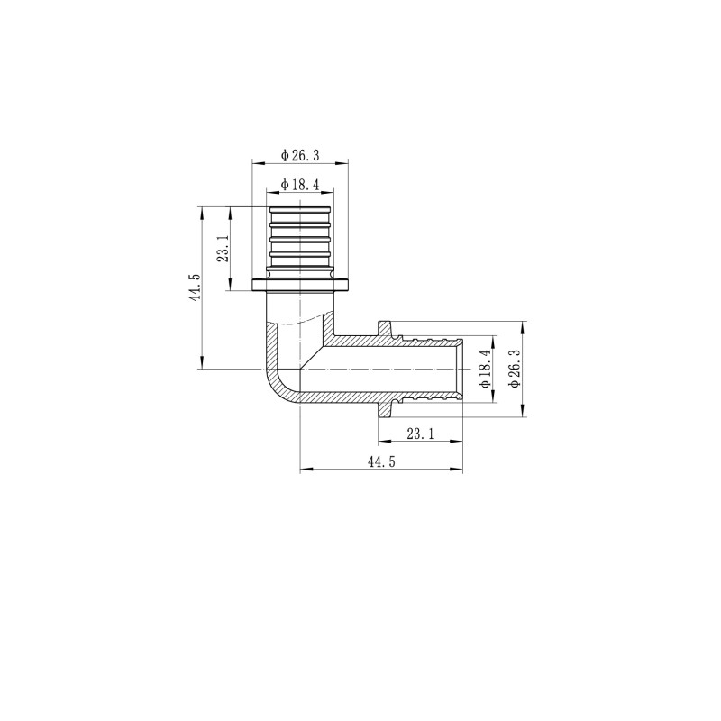 Уголок равнопроходной 90 Koer KA.L20 - 20(2.8mm) x 20(2.8mm) (KR4872)