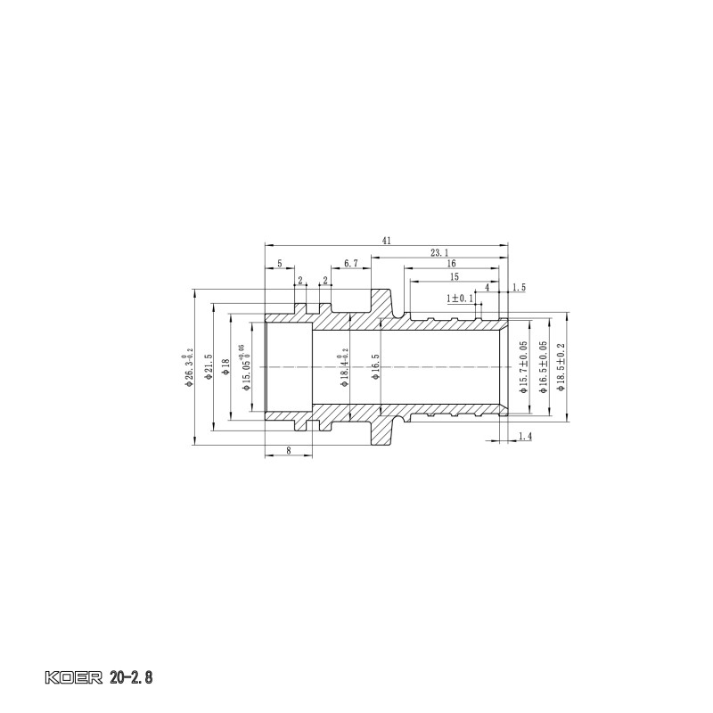 Трубка Г-образная для подсоединения радиатора Koer KA.D20-250 - 20(2.8mm) x 15-250mm (KR4903)