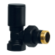 Кран для полотенцесушителя угловой Koer KR.531.Black - 1/2