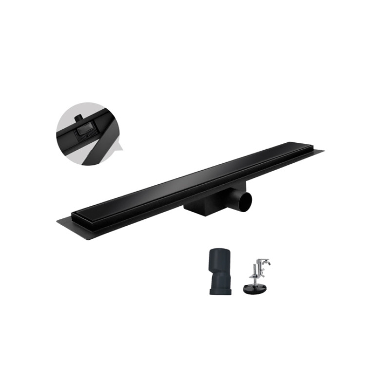 Душевой трап из нержавеющей стали Koer FD08-70x700-Glass Black 70x700мм из стекл. панелью (KR5141)