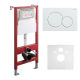 Инсталляция для подвесного унитаза Koer KT-0501-03 500x165x1125mm с панелью смыва KT-0601-03 белая (KR5169)