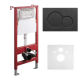 Инсталляция для подвесного унитаза Koer KT-0501-05 500x165x1125mm с панелью смыва KT-0601-05 черная матовая (KR5170)