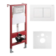 Инсталляция для подвесного унитаза Koer KT-0502-03 500x165x1125mm с панелью смыва KT-0602-03 белая (KR5172)