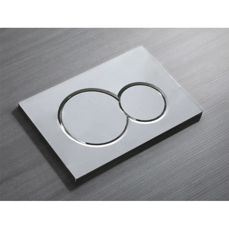 Панель смыва Koer KT-0601-01 240x160x10mm пластиковая, кнопка круглая (цвет хром) (KR5174)