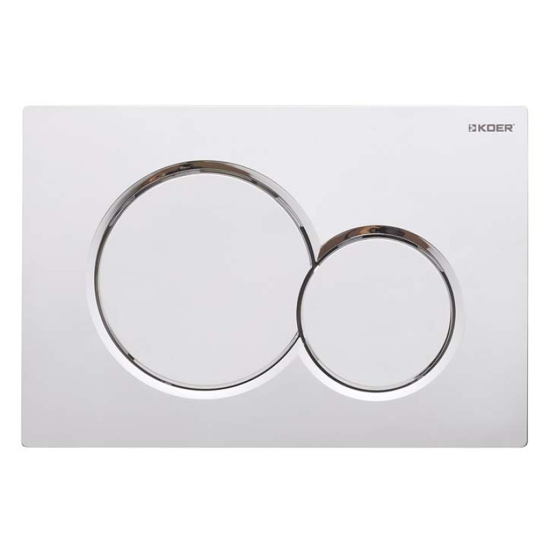 Панель смыва Koer KT-0601-01 240x160x10mm пластиковая, кнопка круглая (цвет хром) (KR5174)