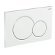 Панель смыва Koer KT-0601-03 240x160x10mm пластиковая, кнопка круглая (цвет белый) (KR5175)