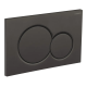 Панель смыва Koer KT-0601-05 240x160x10mm пластиковая, кнопка круглая (цвет черный матовый) (KR5176)