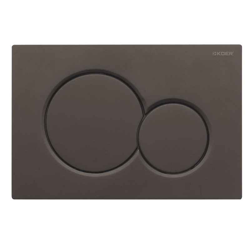 Панель смыва Koer KT-0601-05 240x160x10mm пластиковая, кнопка круглая (цвет черный матовый) (KR5176)
