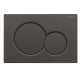 Панель смыва Koer KT-0601-05 240x160x10mm пластиковая, кнопка круглая (цвет черный матовый) (KR5176)
