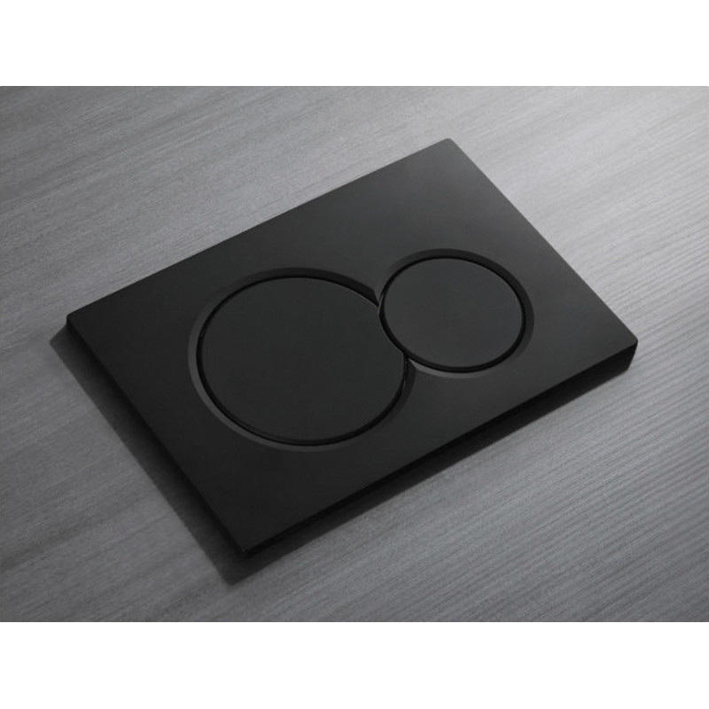Панель смыва Koer KT-0601-05 240x160x10mm пластиковая, кнопка круглая (цвет черный матовый) (KR5176)