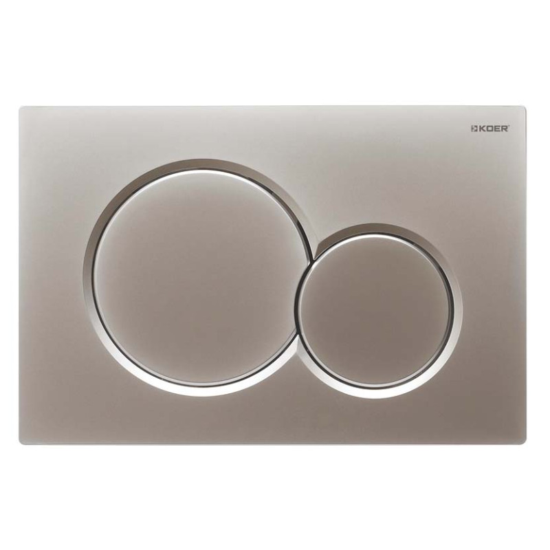 Панель смыва Koer KT-0601-14 240x160x10mm пластиковая, кнопка круглая (цвет сатин) (KR5177)