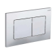 Панель смыва Koer KT-0602-01 240x160x10mm пластиковая, кнопка квадратная (цвет хром) (KR5178)