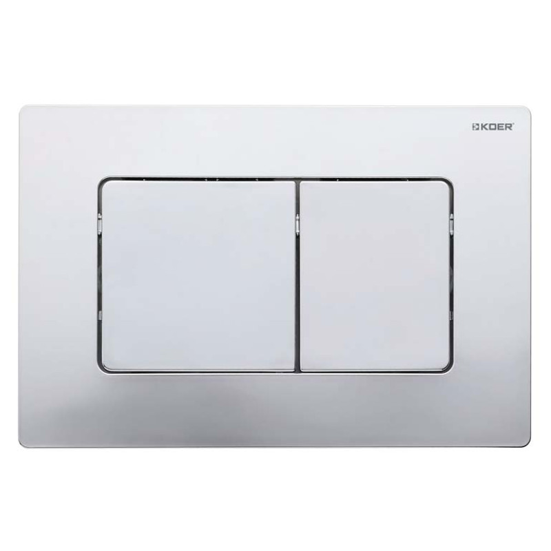 Панель смыва Koer KT-0602-01 240x160x10mm пластиковая, кнопка квадратная (цвет хром) (KR5178)