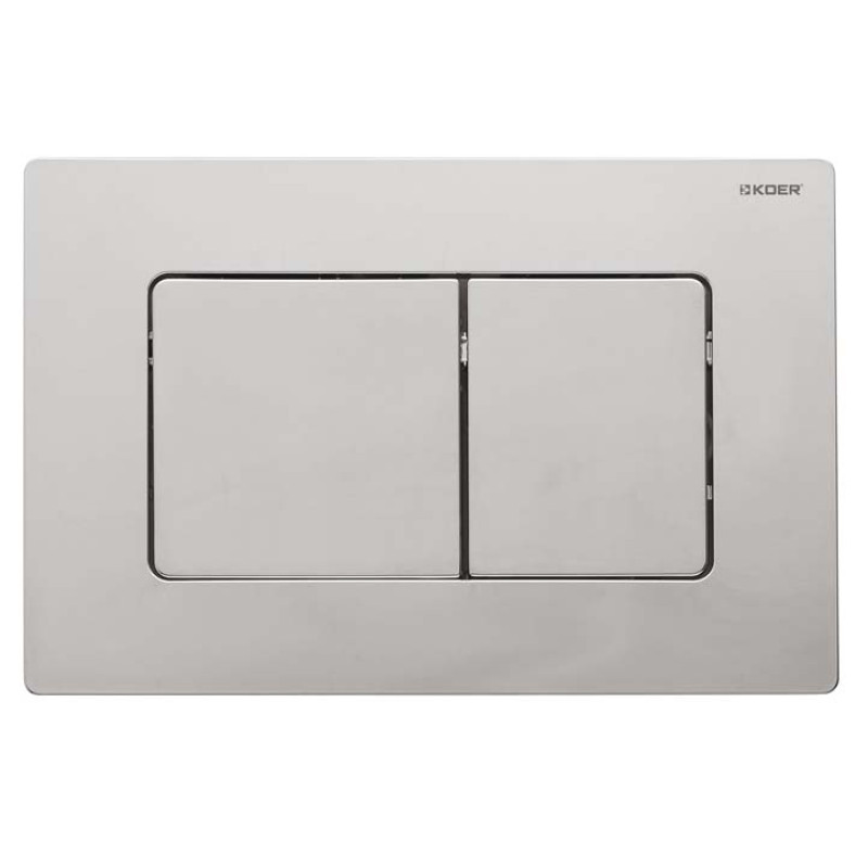 Панель смыва Koer KT-0602-02 240x160x10mm из нержавеющей стали, кнопка квадратная SUS304 (KR5179)