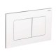 Панель смыва Koer KT-0602-03 240x160x10mm пластиковая, кнопка квадратная (цвет белый) (KR5180)