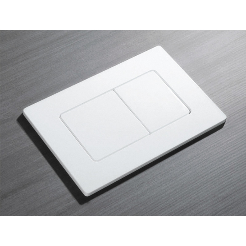 Панель смыва Koer KT-0602-03 240x160x10mm пластиковая, кнопка квадратная (цвет белый) (KR5180)