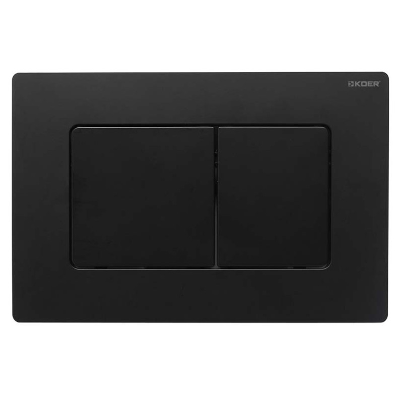 Панель смыва Koer KT-0602-05 240x160x10mm пластиковая, кнопка квадратная (цвет черный матовый) (KR5181)
