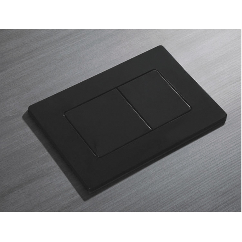 Панель смыва Koer KT-0602-16 240x160x10mm пластиковая, кнопка квадратная (цвет черный глянцевый) (KR5182)