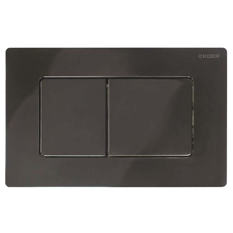 Панель смыва Koer KT-0602-16 240x160x10mm пластиковая, кнопка квадратная (цвет черный глянцевый) (KR5182)